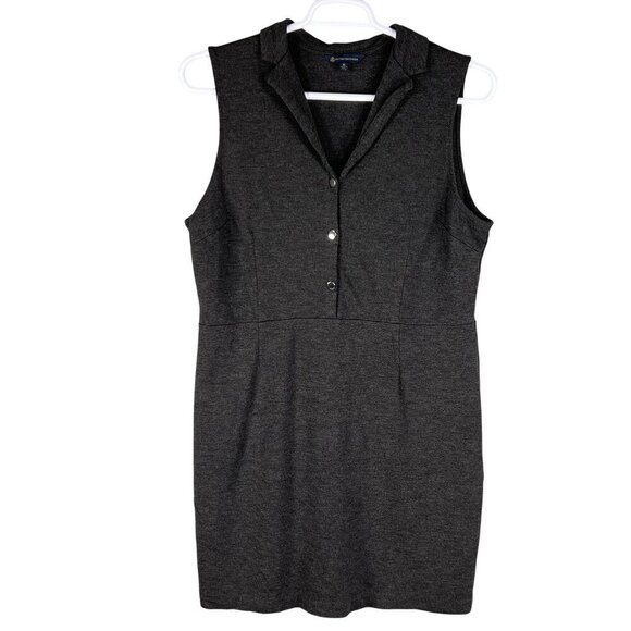 Brooks Brothers Womens 16 Sleeveless Gray Collared Buttoned Shirt Dress Business - Picture 6 of 12